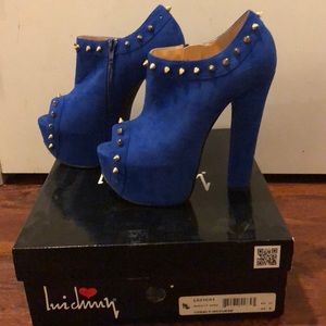 Cobalt blue suede heels